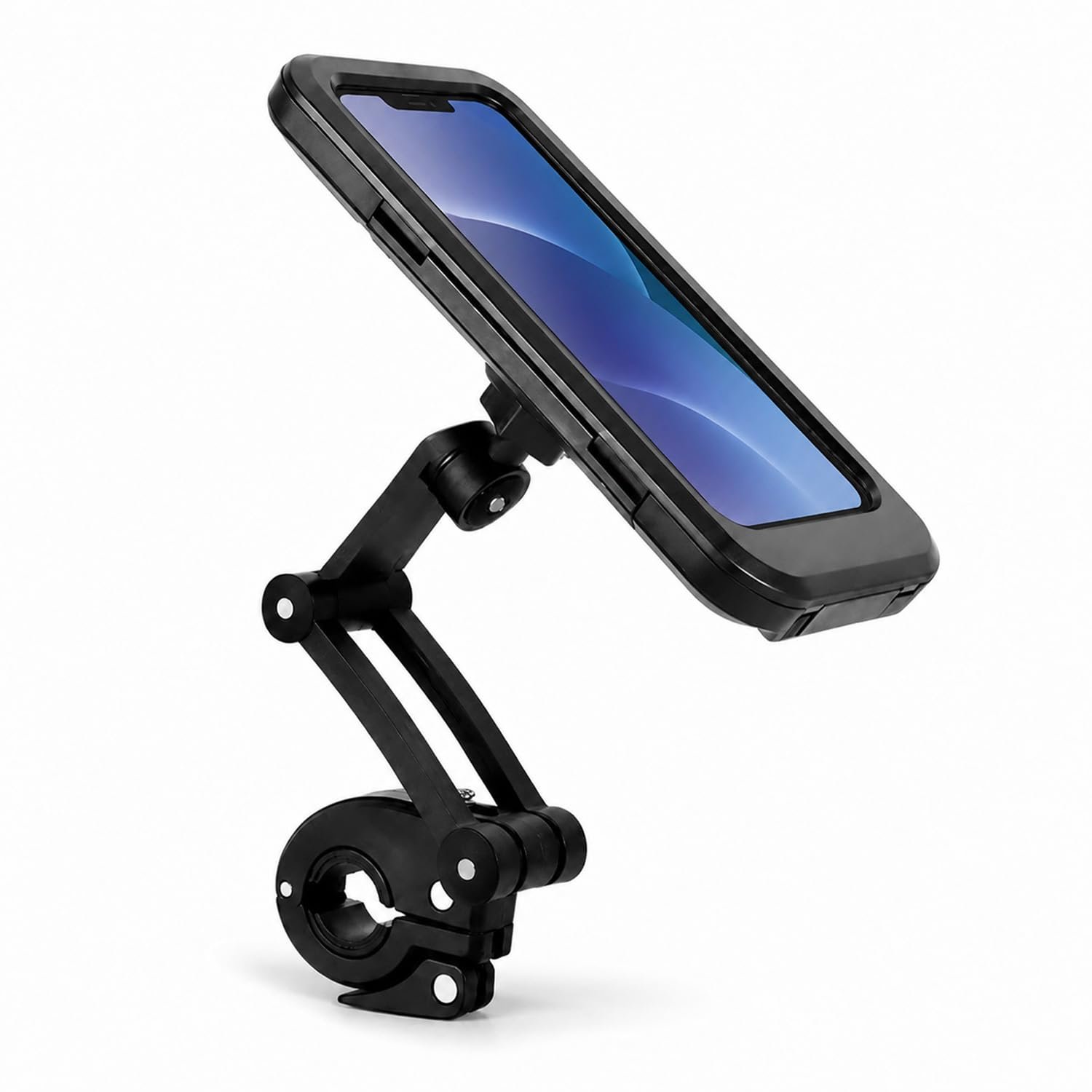 HICLE Bike Phone Holder for Motorcycle, Scooter & Bicycle, Universal Waterproof Mobile Holder for Bike, Touch Screen Phone Mount, Adjustable 360° Handlebar Stand for Smartphones