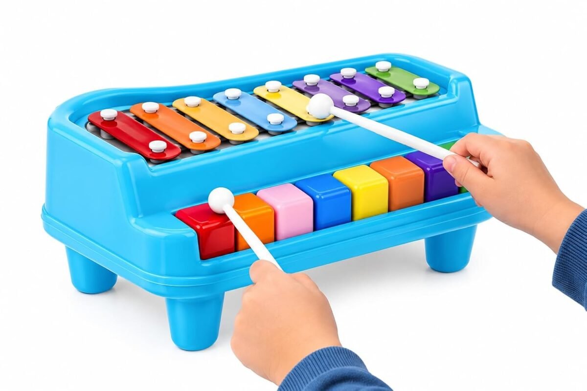 Musical Toy for Kids 8 Scale – Piano Keyboard for 1 Year Baby Boy Girl | Birthday Gift for Kids 6-12 Months | Educational Toy for Toddlers, Non-Battery (Multicolor)