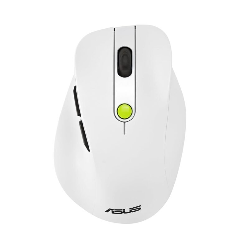 ASUS Wireless Mouse MD105, Dual-Mode Bluetooth & 2.4GHz Wireless Mouse, Up to 3-Device Connectivity,Ergonomic Design with Thumb Rest,Near-Silent Clicks,PTFE Feet, Adjustable Upto 2400 DPI, Volt Green