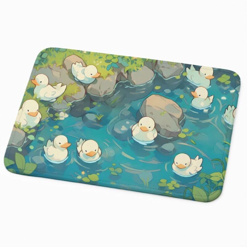 Mouse Pad for Laptop & Desktop | 9x7 Inch Anti-Fray Stitched Edges | Non-Slip Rubber Base | Desk Setup Accessory for Students, Gamers & Professionals (Cute Pond)