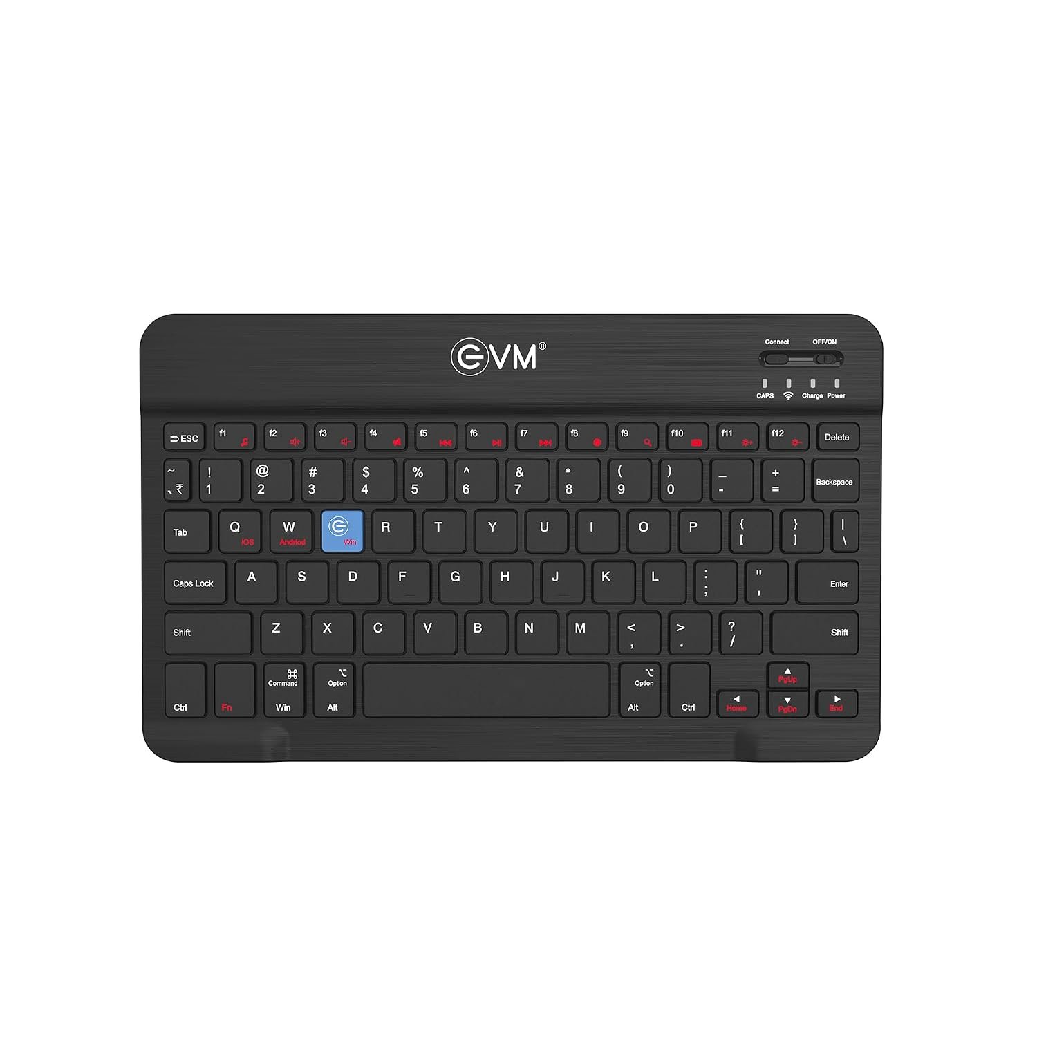 EVM EnEdge Keyboard for iPad, Android & Laptop | Multi-Device Wireless Keyboard with One-Click Switching | Rechargeable Type-C | Ultra Slim Wireless| Bluetooth 5.0 | 1 Year Warranty (WLKM)