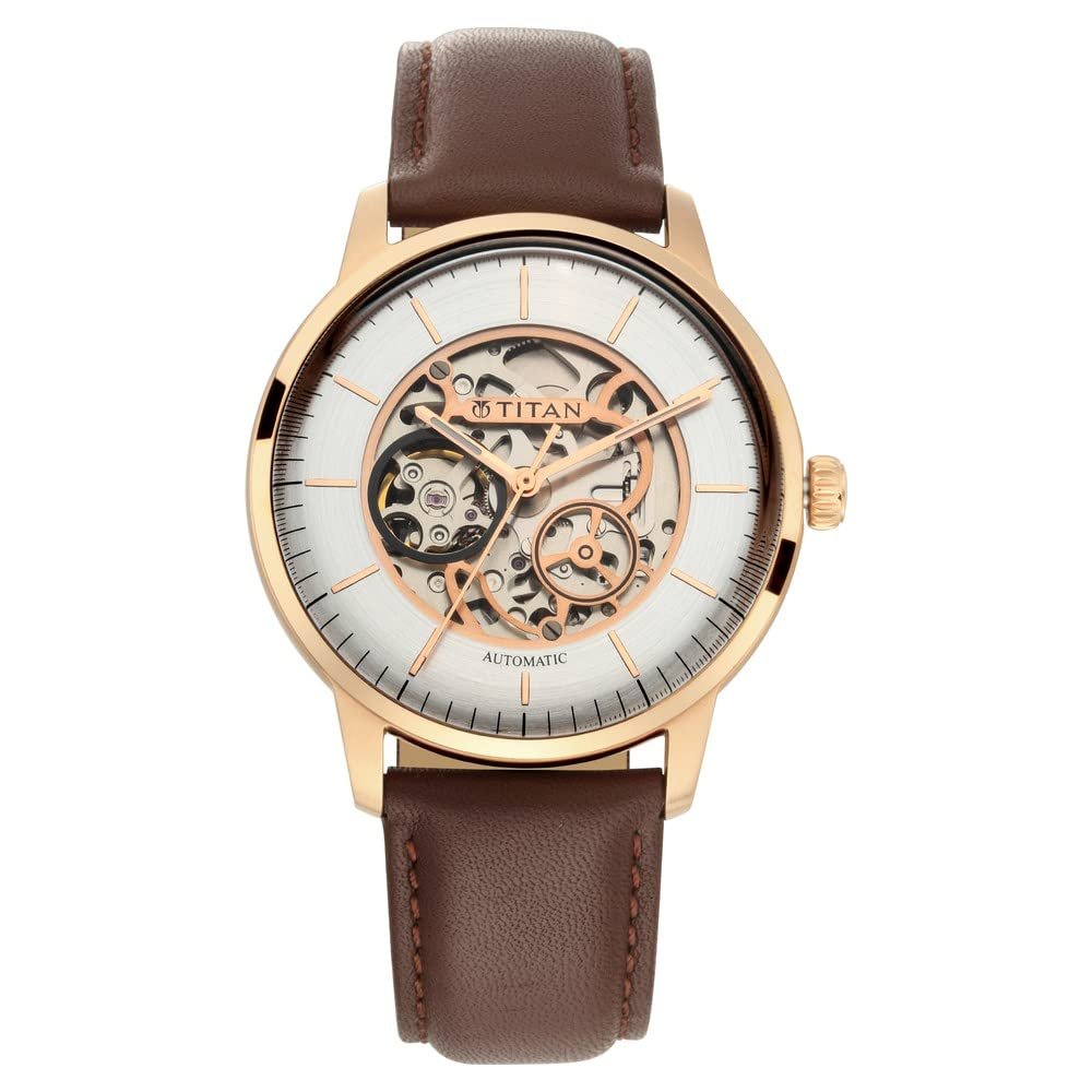 Titan Silver White Dial Analog Watch for Men-NR90110WL03
