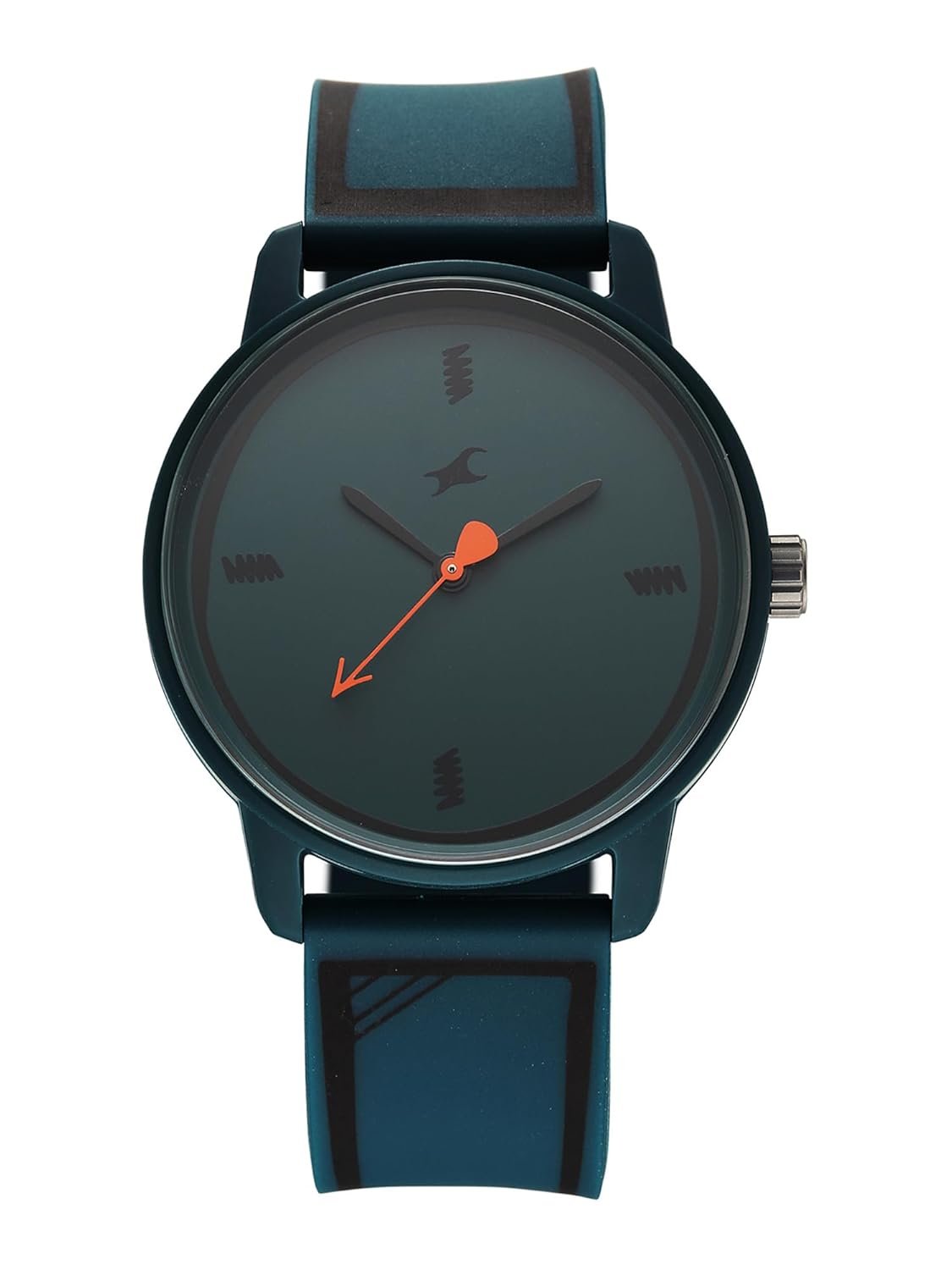 Fastrack Tees Zine with Dark Green Dial Dark Green Silicon Strap Watch for Unisex - 38145PP07W