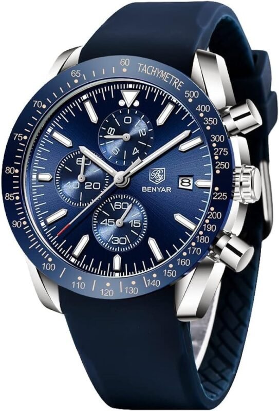 BENYAR Men's Luxury Chronograph Watch – Business, Casual | Quartz Movement with Date Display | Stylish Wristwatch | Gift for Men