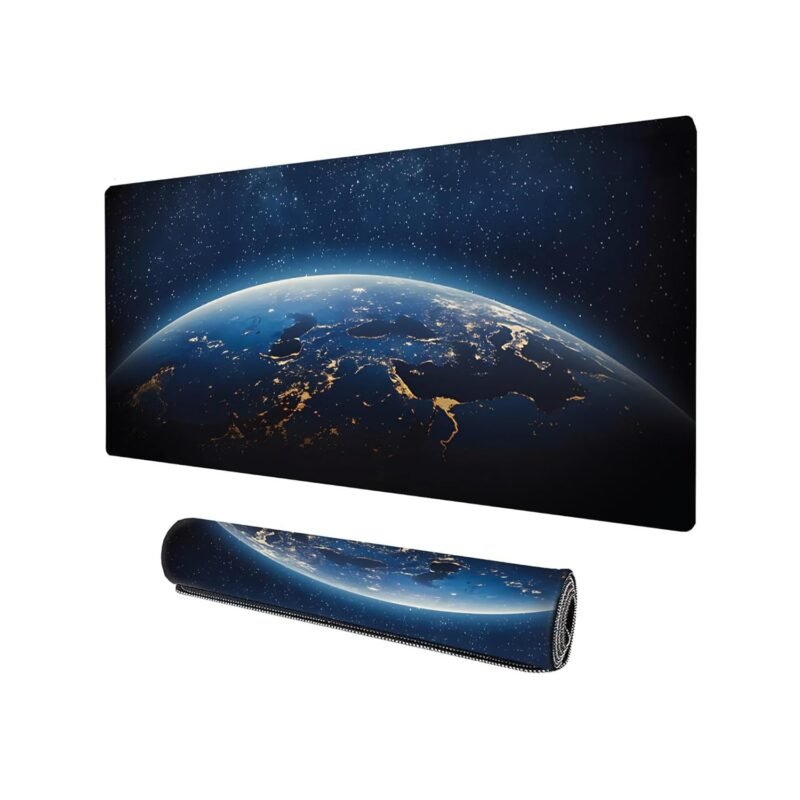 Sounce Earth Design Large Desk Mat 800x300mm, Non-Slip, Mouse Pad, Blue