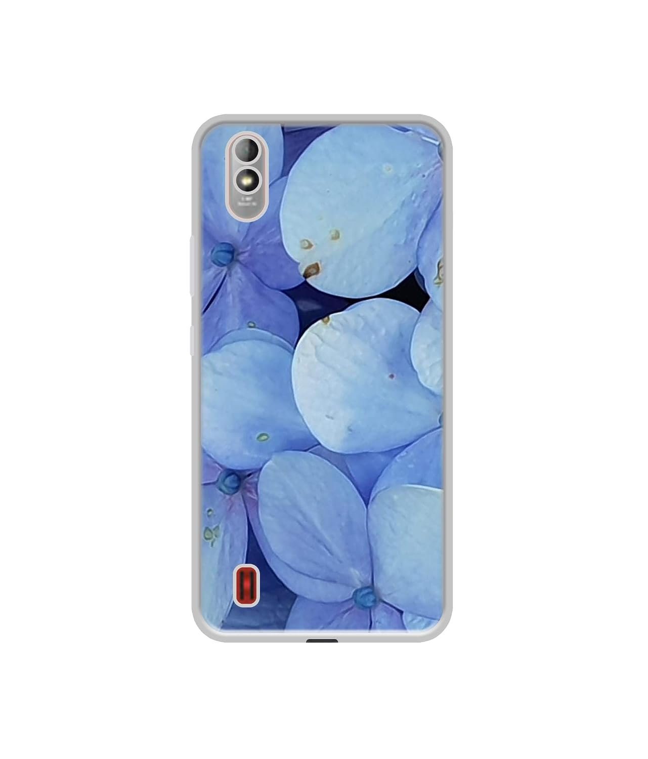Designer Light Blue Flower Photography UV Printed Soft Silicone Mobile Back Case Cover Compatible for Lava Z1