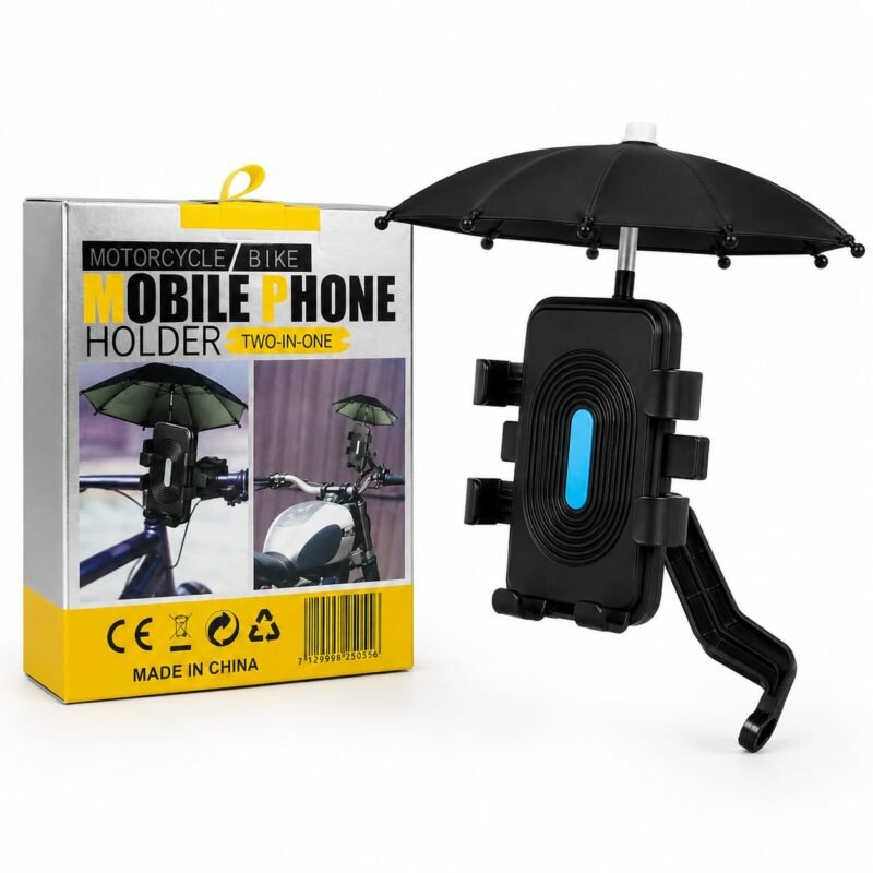 Motorcycle Bike Phone Holder with Umbrella 2-in-1