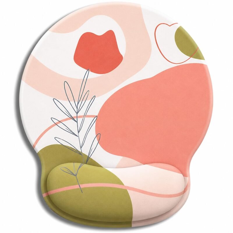 Meyaar Ergonomic Mouse Pad with Wrist Support, Abstract Floral Design