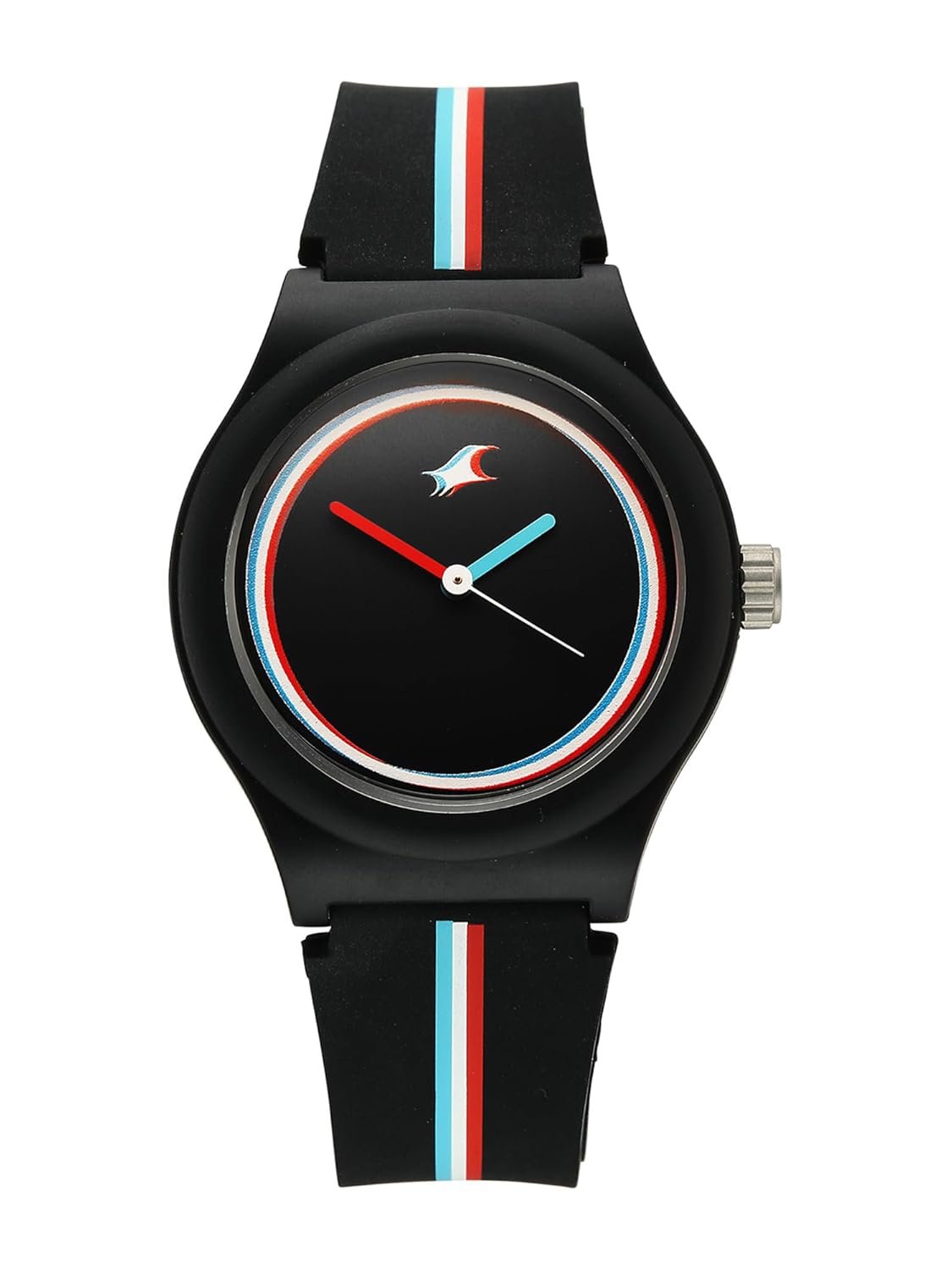 Fastrack Tees Zine with Black Dial Black Silicon Strap Watch for Unisex - 38037PP24W