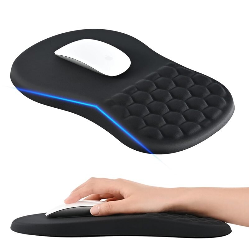 EooCoo Mouse Pad for PC, Mouse Pad Wrist Support, Mousepad Large, Black
