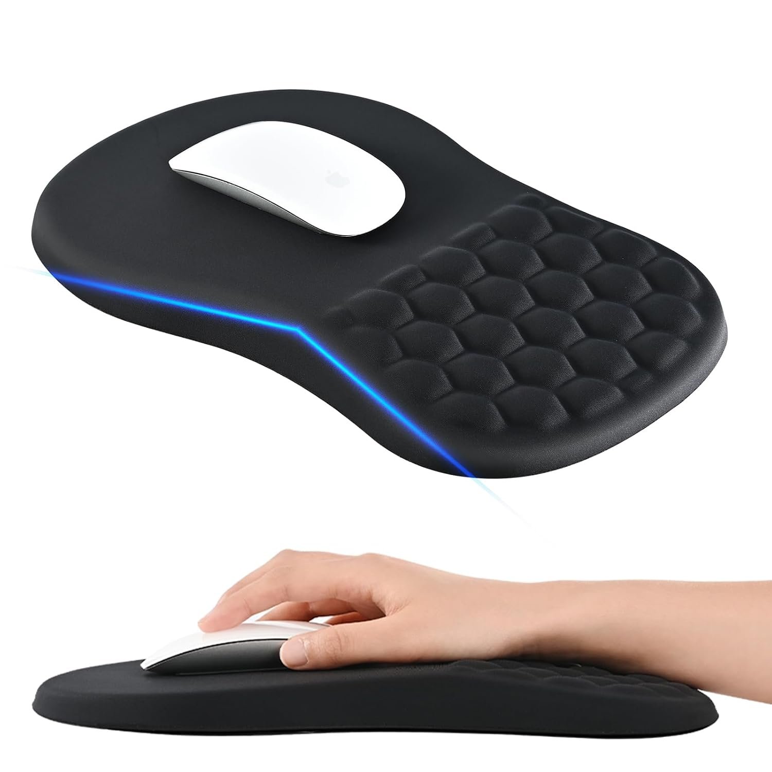 EooCoo Mouse Pad for PC, Mouse Pad Wrist Support, Mousepad Large, Black