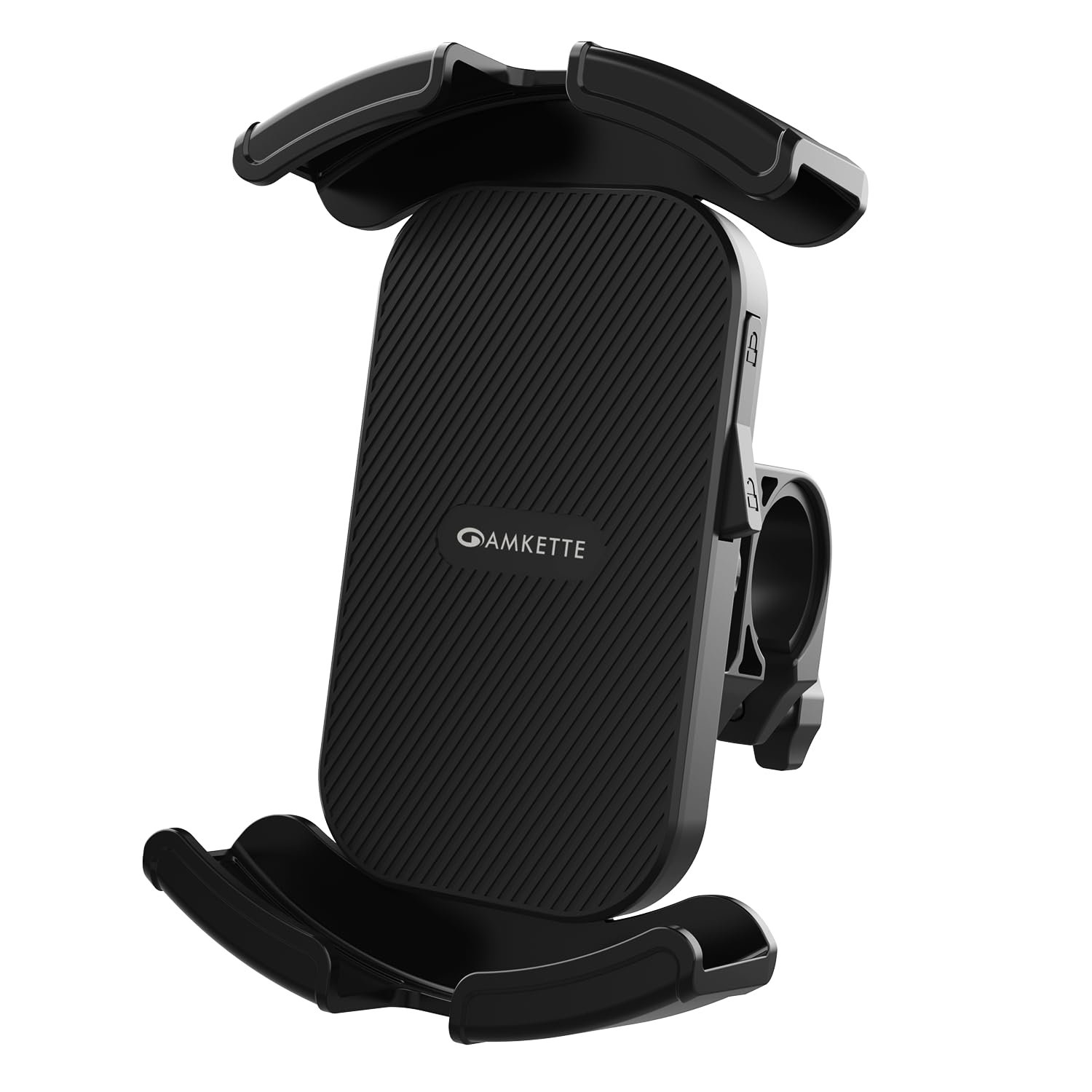 Amkette iGrip Secure X2 Bike Phone Holder for Bikes |Anti-Slip Silicone 4-Corner Locking Grip | Handlebar Mount | One-Press Lock | 360° Rotation | Anti-Shake for Maps & GPS Navigation