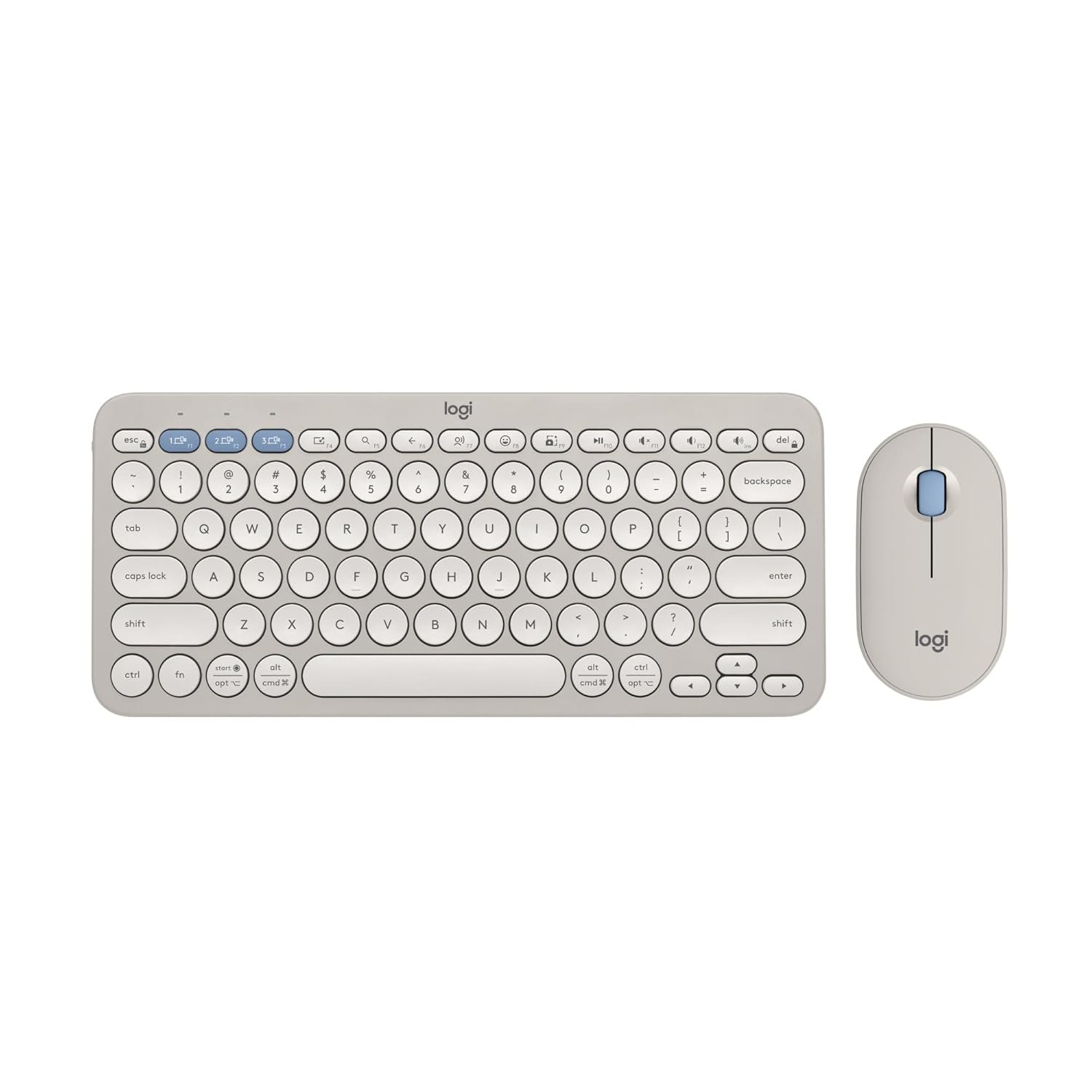 Logitech Pebble 2 Combo, Wireless Keyboard and Mouse, Quiet and Portable, Customisable, Logi Bolt, Bluetooth, Easy-Switch for Windows, macOS, iPadOS, Chrome - Tonal Sand