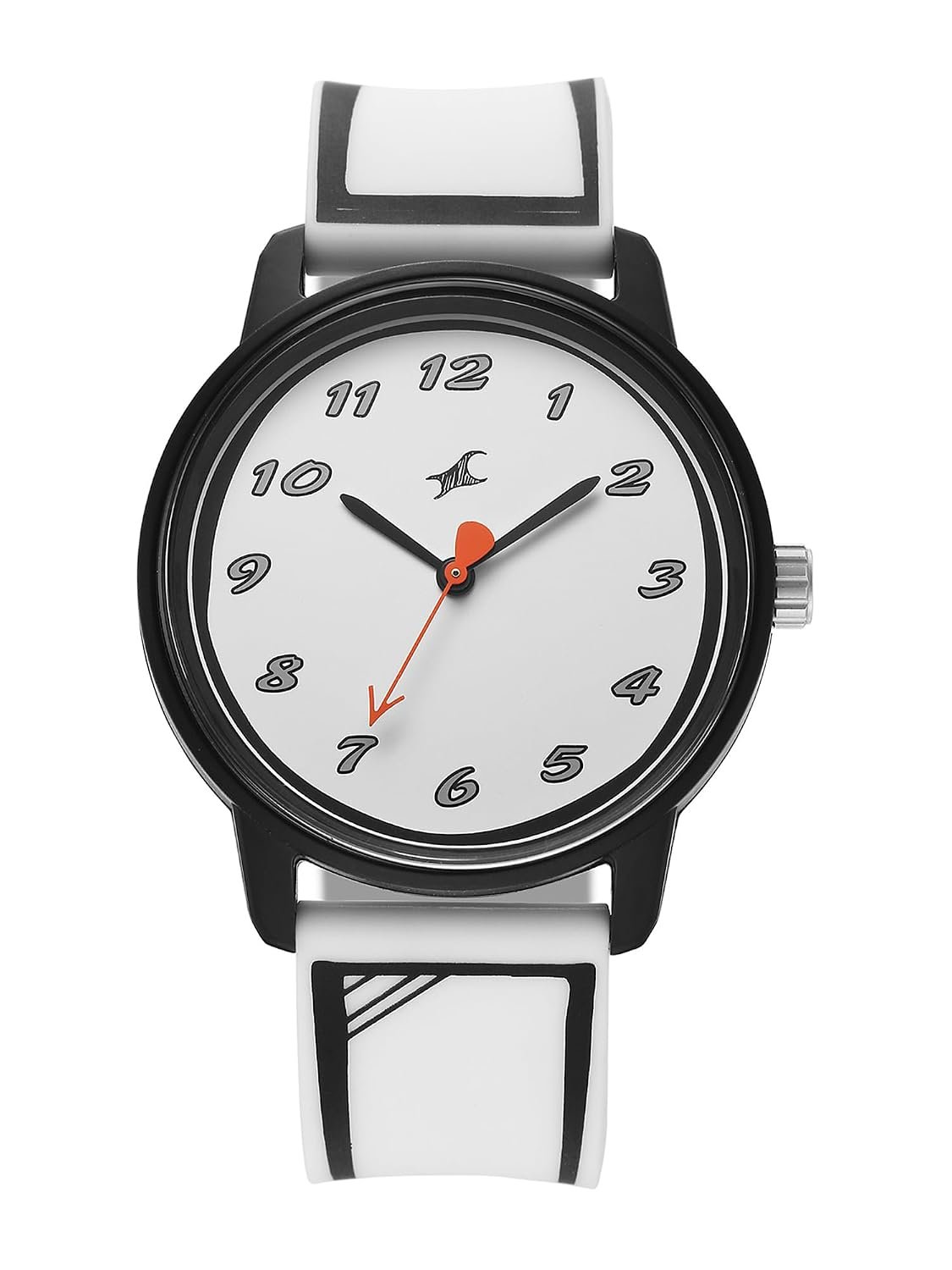 Fastrack Tees Zine with Black Dial White Silicon Strap Watch for Unisex - 38145PP08W