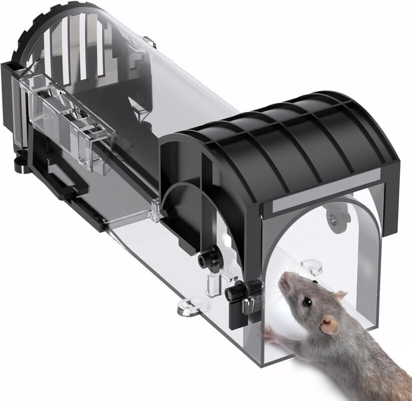 ELEXA Rat Trap Cage for House Garden Patio, 32 cm Humane Mouse Trap Enlarged No Kill Reusable Catch and Release Smart Rat Catcher Trap for Home, Rodent Trap for Mice, Pets, Rodents