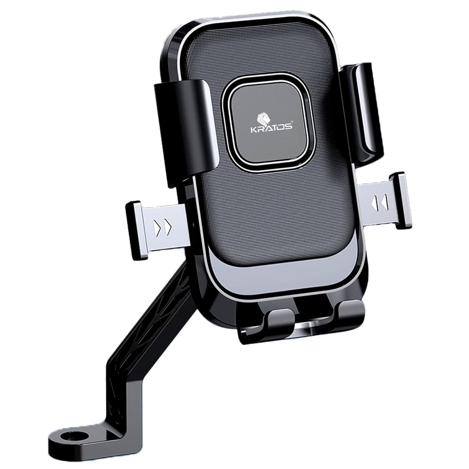 Kratos B2 Mirror Fit Mobile Holder for Scooty/Bike/Cycle with One Click Button Controlled Phone Mount, Mobile Holder for Bike 360° Rotation, Ideal for Maps and GPS Navigation, Secure Grip