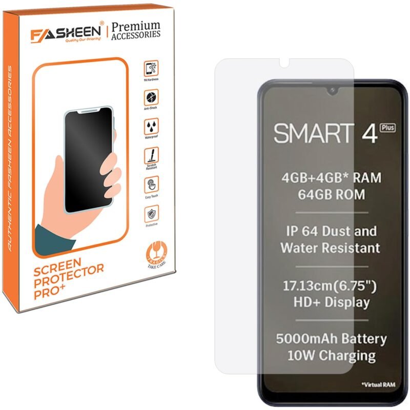 FASHEEN Screen Protector Compatible With Lava Smart 4 Plus, 9H Hardness Flexible Screenguard, Mobile Screen Guard Not a Tempered Glass