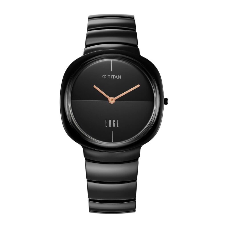 Titan Edge Squircle Black Dial Analog Ceramic Strap watch for Men-NS1841NC01/NT1841NC01