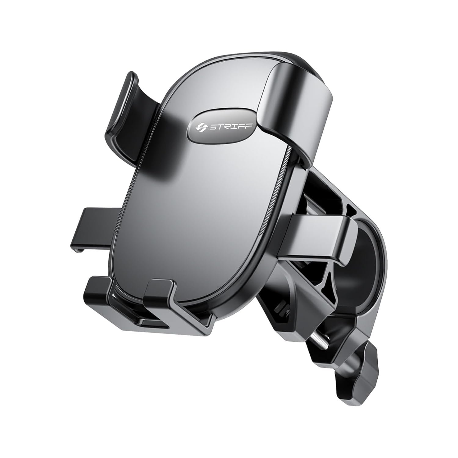 STRIFF MoRide1 Bike Phone Mount | 360° Rotatable Mobile Holder for Bicycle & Motorcycle | Strong Grip Anti-Shake | for 4.7 to 6.8 Inch Smartphones | Secure Handlebar Mount | Easy Installation | Black