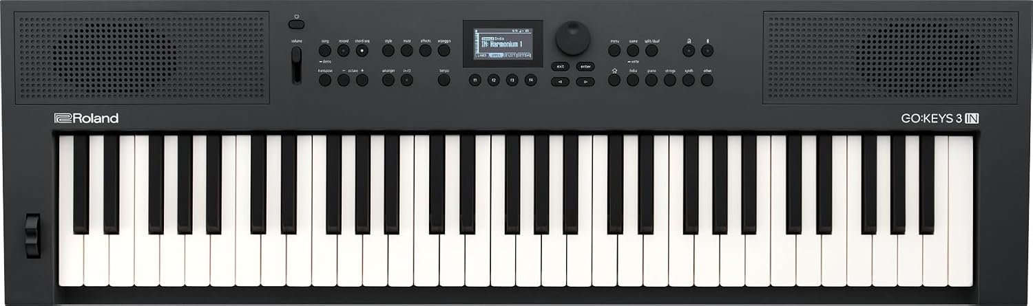 Roland GO:KEYS 3 IN Music Creation Keyboard 61-Note Keyboard Built-In Stereo Speakers | Bluetooth Audio/MIDI Support for Music Streaming