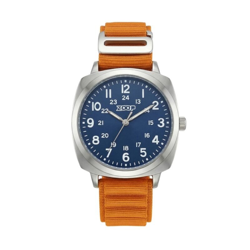 Zoop Metal Analog Watch with Rusty Orange Alpine Strap for Boys Girls Kids, from House of Titan - 16064SP03