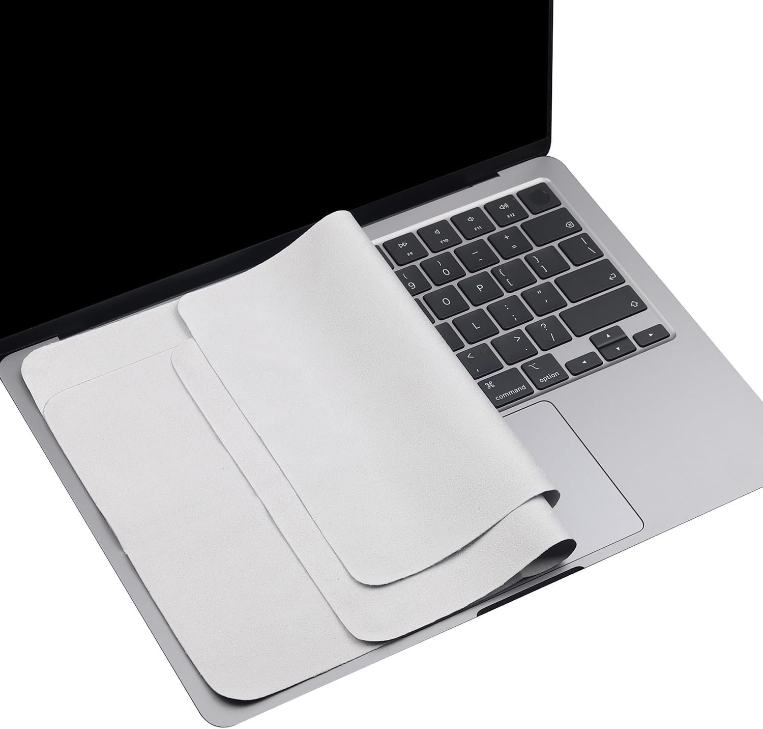 Meyaar Screen Keyboard Imprint Protection Microfiber Liner and Cleaning Cloth 13" Compatible with MacBook Pro 14", 13" and MacBook Air 13" 15" laptops (Pack of 2, 13"/14"/15" MacBooks)