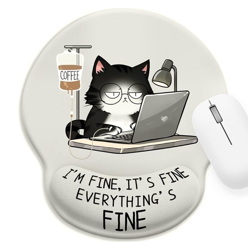 ZORBES® Mouse Pad with Wrist Support, Funny Cat Ergonomic Mouse Pad