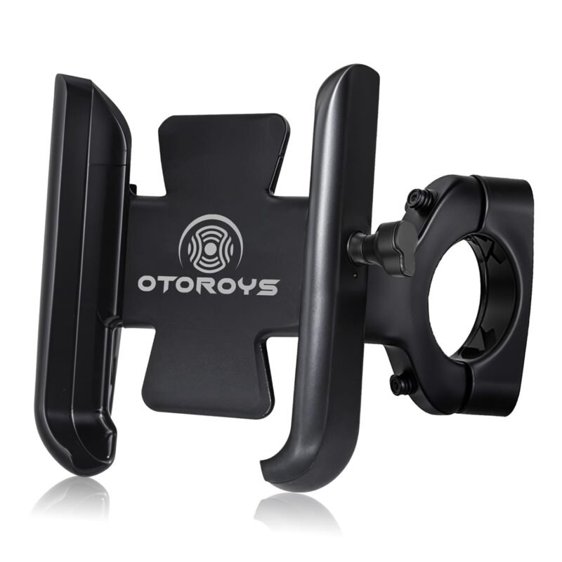 OTOROYS 1 Year Warranty Universal Bike Mount Holder Metal Body 360 Degree Rotating Handlebar Metal Body Cradle Stand for Bicycle, Motorcycle, Fits All Smartphones (Black)