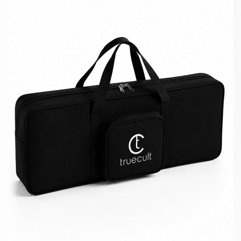 True Cult Polyester Keyboard Bag Compatible with 37 Keys Yamaha & Casio PSS-E30, PSS-F30 Digital Piano Keyboard, Premium Padded Carrying Case with Dustproof Cover, Adjustable Shoulder Strap, Black