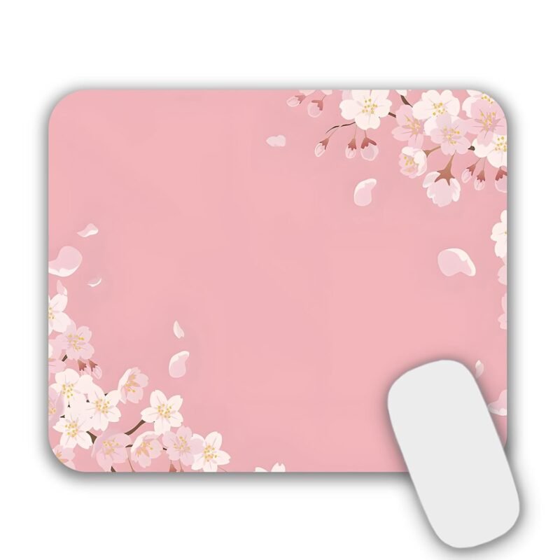 Small Mouse Pad Mouse Mat for Desk Laptop Computer(Pink Flower)