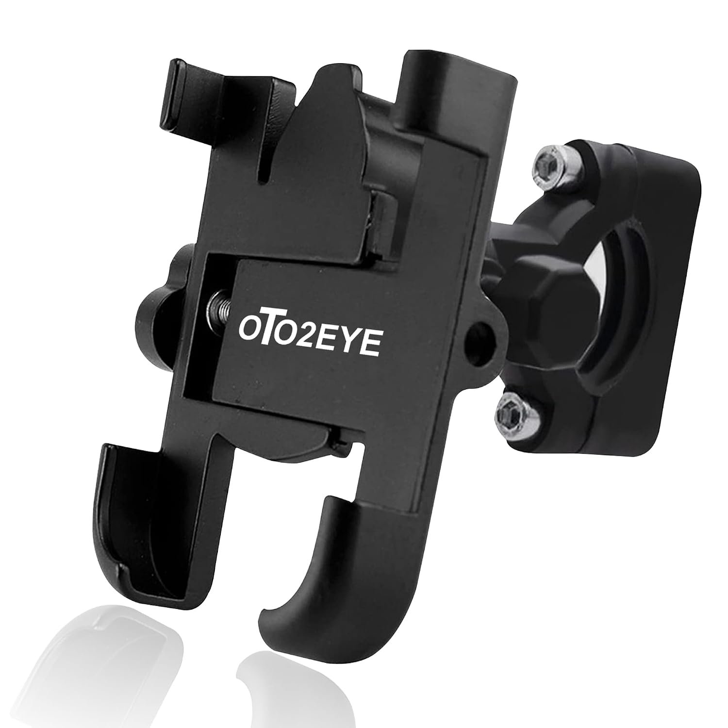 OTO2EYE Mobile Holder for Bikes or Bike Mobile Holder for Maps and GPS Navigation Firm Gripping, Anti Shake and Stable Cradle Clamp 360° Rotation Phone Mount (Black Color) (Handle Bar Fitting)