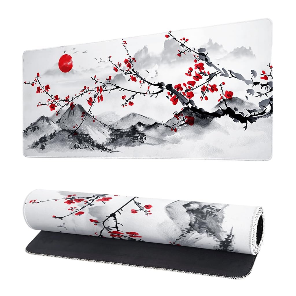 ZORBES Watercolor Cherry Blossom Gaming Mouse pad Japanese 900 × 400× 3mm