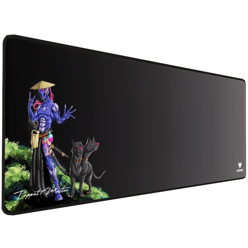 EvoFox Puppet Master Extended X85 Mouse Pad/Deskpad with Micro-Textured Speed Surface, Non-Slip Rubber Base, Anti-fray Stitched Edges and Washable Surface [850 x 300 mm] Desk mat XXL Size