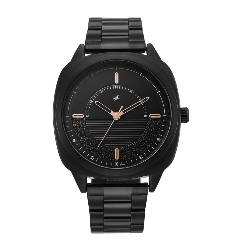 Fastrack Stunners X Quartz Analog with Black Dial Black Stainless Steel Strap Watch for Men - 38161NM02