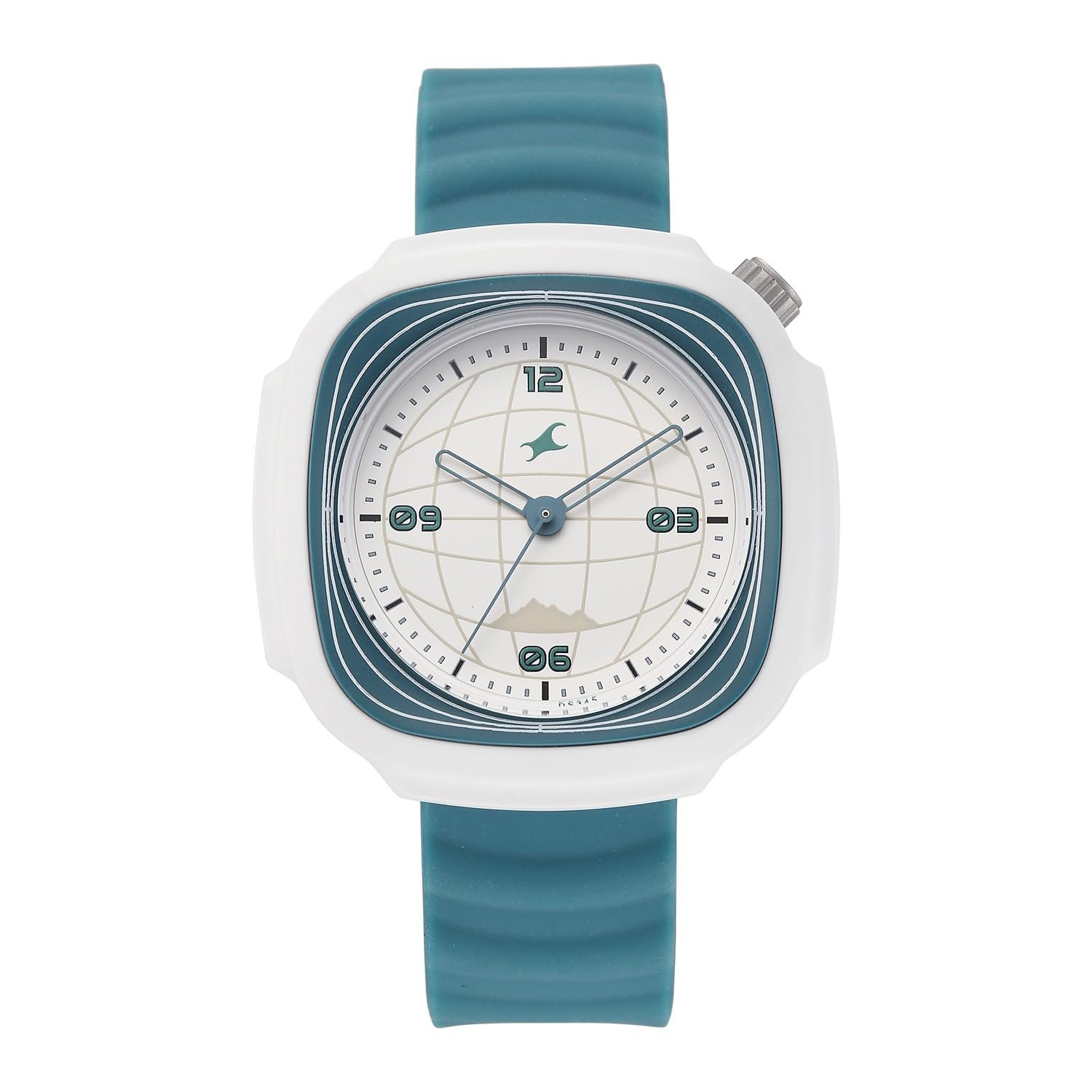 Fastrack-Tees Hype Adventure Quartz Analog White Dial Green Silicon Strap Watch for Men - 38169PP05W