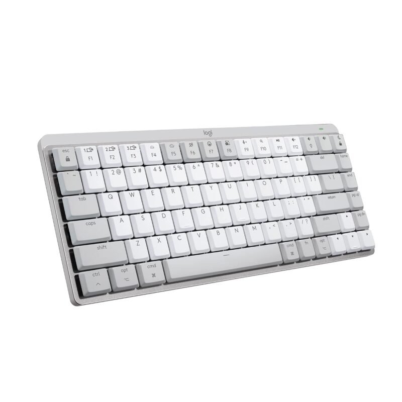 Logitech MX Mechanical Mini for Mac Wireless Illuminated Keyboard with Free Adobe subscription, Low-Profile Performance Switches, Tactile Quiet Keys, Backlit, Bluetooth, USB-C, Apple, iPad - Pale Grey
