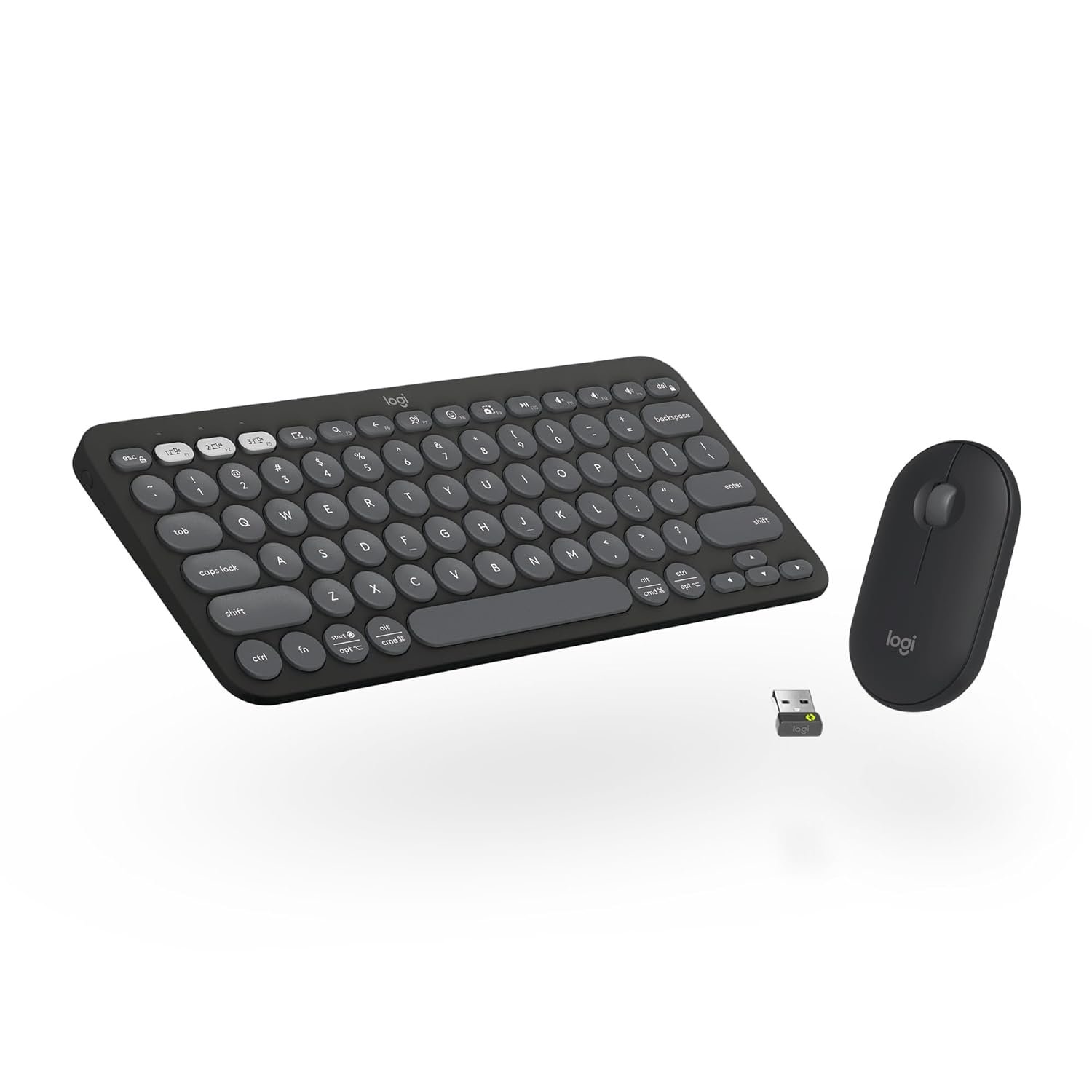 Logitech Pebble 2 Combo, Wireless Keyboard and Mouse, Quiet and Portable, Customisable, Logi Bolt, Bluetooth, Easy-Switch for Windows, macOS, iPadOS, Chrome -