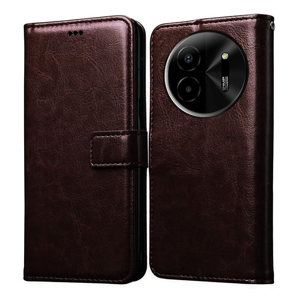 Flip Cover Compatible with Lava Blaze X 5G | Premium Leather Finish | Inbuilt Pockets & Stand | Flip Cover Back Case for Lava Blaze X 5G (Coffee)