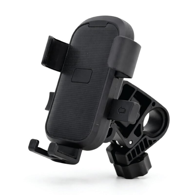 Robustt Mobile Holder for Bike Handlebar | 360 Rotation + Tilt Adjustment Phone Mount with Anti Shake Grip | Stand Fits 4.7 to 6.8 Inch Mobiles | Bike Smartphone Stand for GPS Navigation (Black)