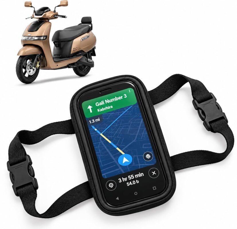 Waterproof Mobile Holder for Bike & Scooty | Touch Screen Phone Mount with 360° Rotation for Handlebar Riding & Navigation for All Two Wheelers.