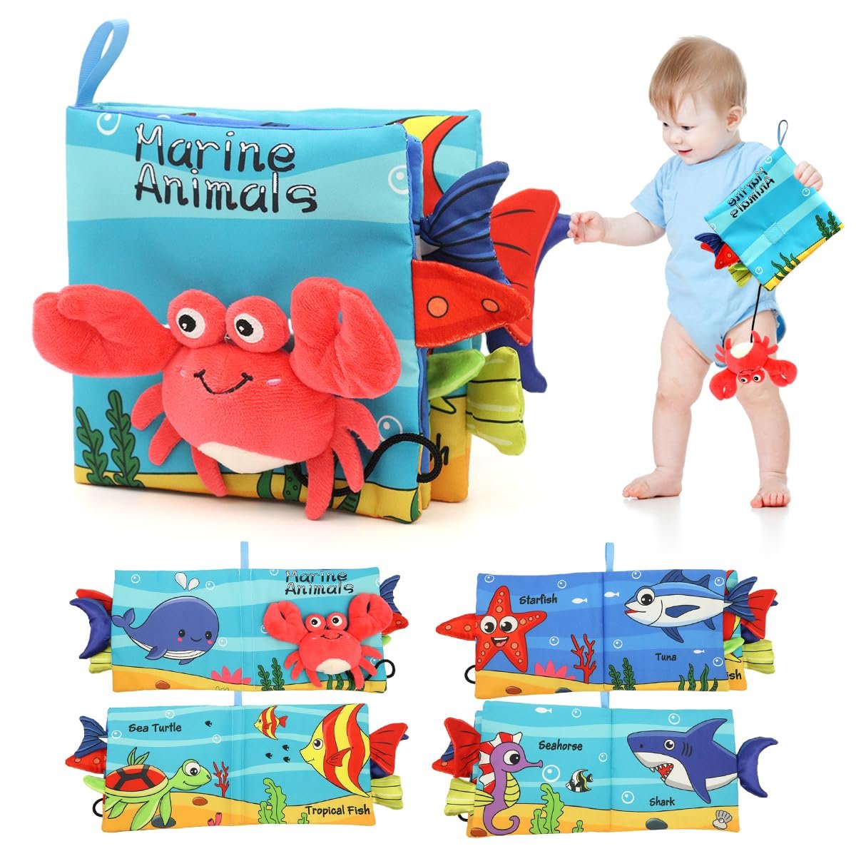 SNOWIE SOFT® Marine Animal Cloth Books for Babies 0 to 3 Years