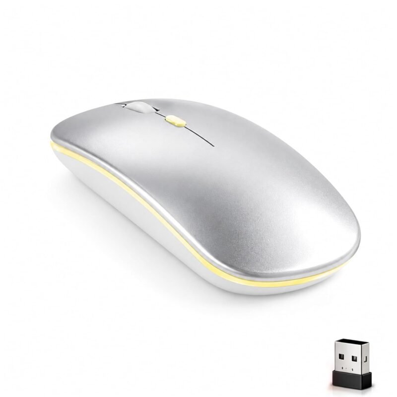 Ant Globe 25 Dual Mode Wireless Mouse|30-Hour Playtime|Bluetooth + 2.4GHz USB |Rechargeable Silent Optical Mouse for Laptop, MacBook, iPad, PC |3-Level Adjustable 1600 DPI, Slim Portable Design –White