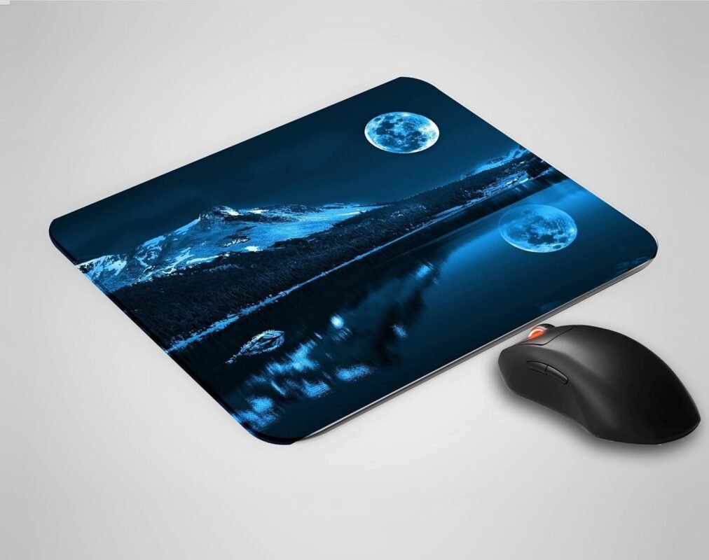 KRL Moon Sight at River Designer Mousepad for Laptop/Computer (Gaming Mouse Pad | Ultra Slim | Size : 21.5 X 18 c.m)-RL1911