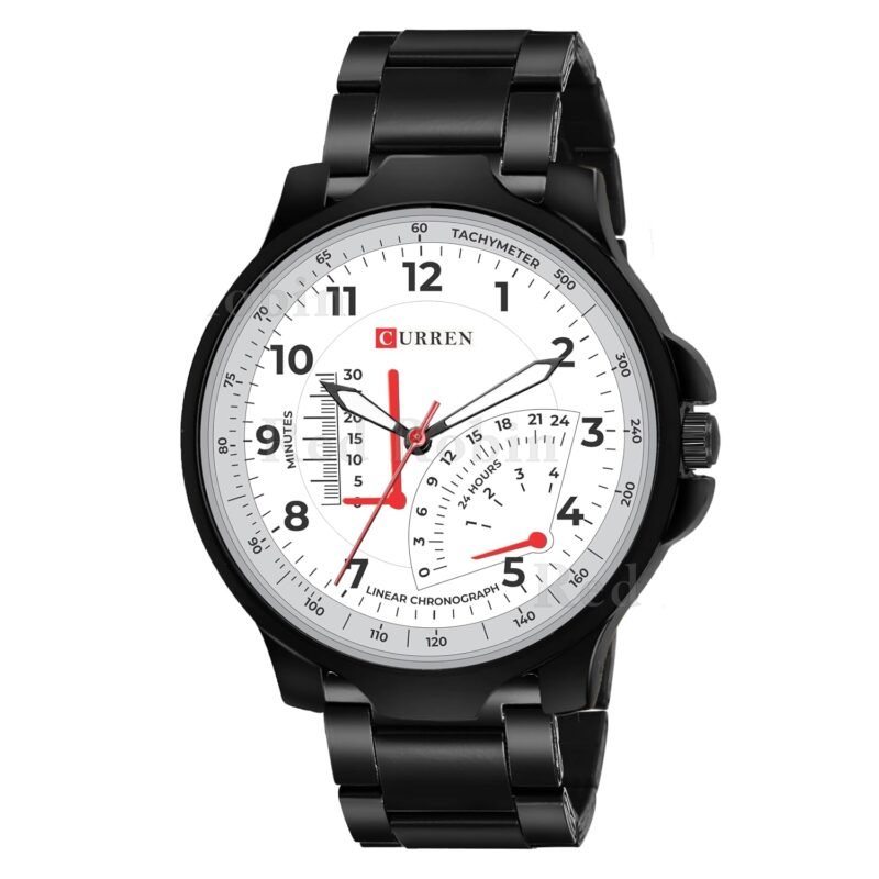 Sky Mart Analog Stylish Silicon Rubber Strap Wrist Watch for Men and Boys, Pack of 1 - CRN-3K-BLK-CDBLK
