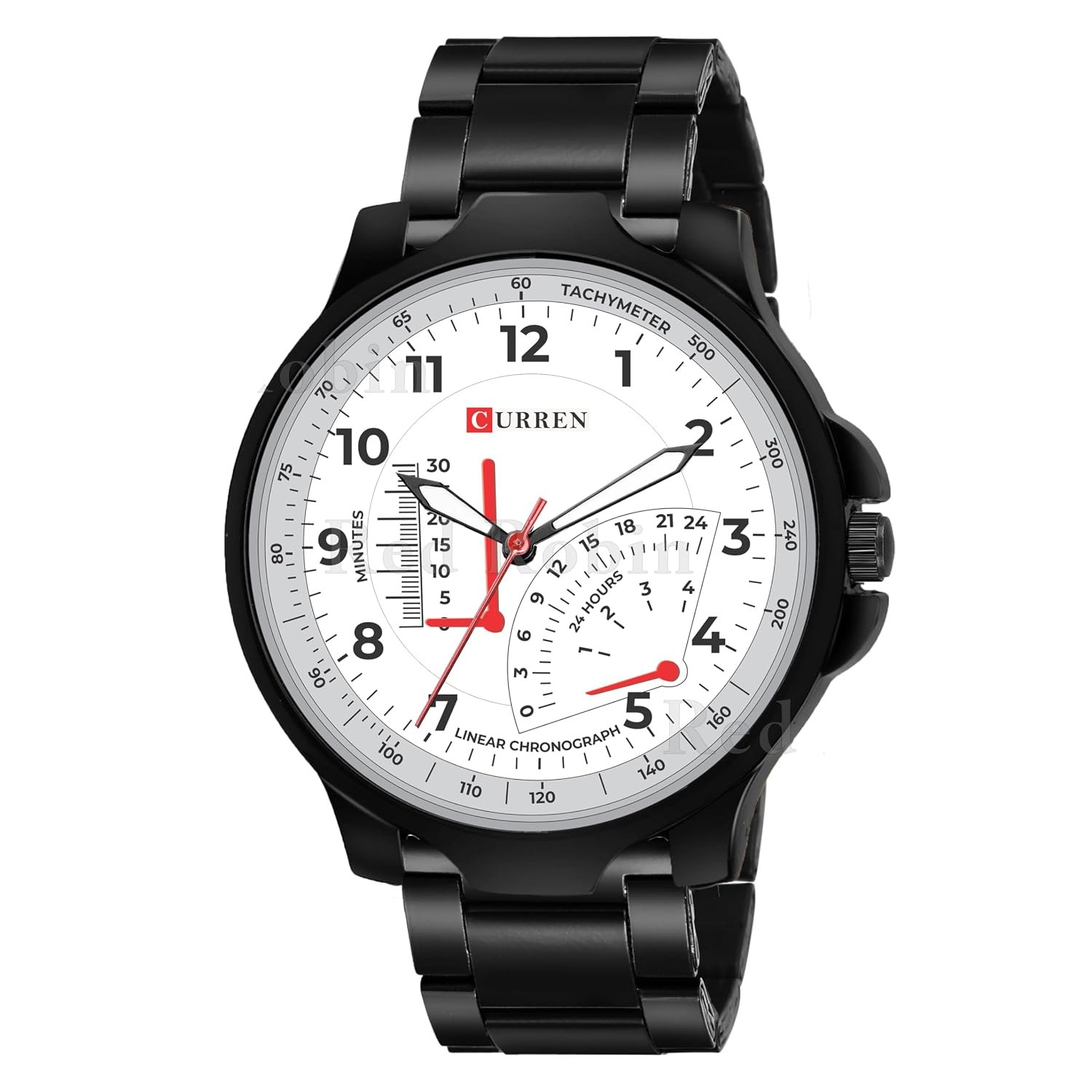 Sky Mart Analog Stylish Silicon Rubber Strap Wrist Watch for Men and Boys, Pack of 1 - CRN-3K-BLK-CDBLK