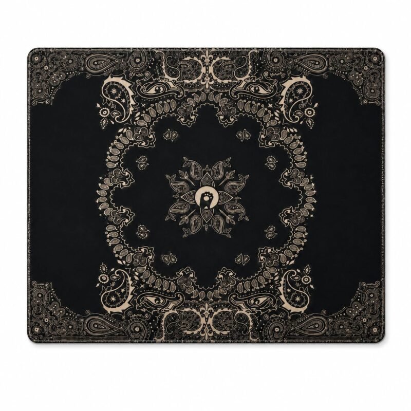 AM SilkGlass Tempered Glass Gaming Mouse Pad, Large 19.29 x 16.54 in, Black