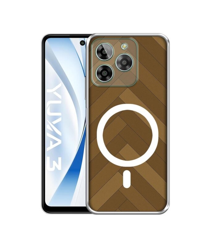 Case Cover for Lava Yuva 3 4G Wooden Herringbone Magnetic Ring Design (Not Magnetic Compatible) | UV Printed Soft TPU Shockproof Back Case for Lava Yuva 3 4G