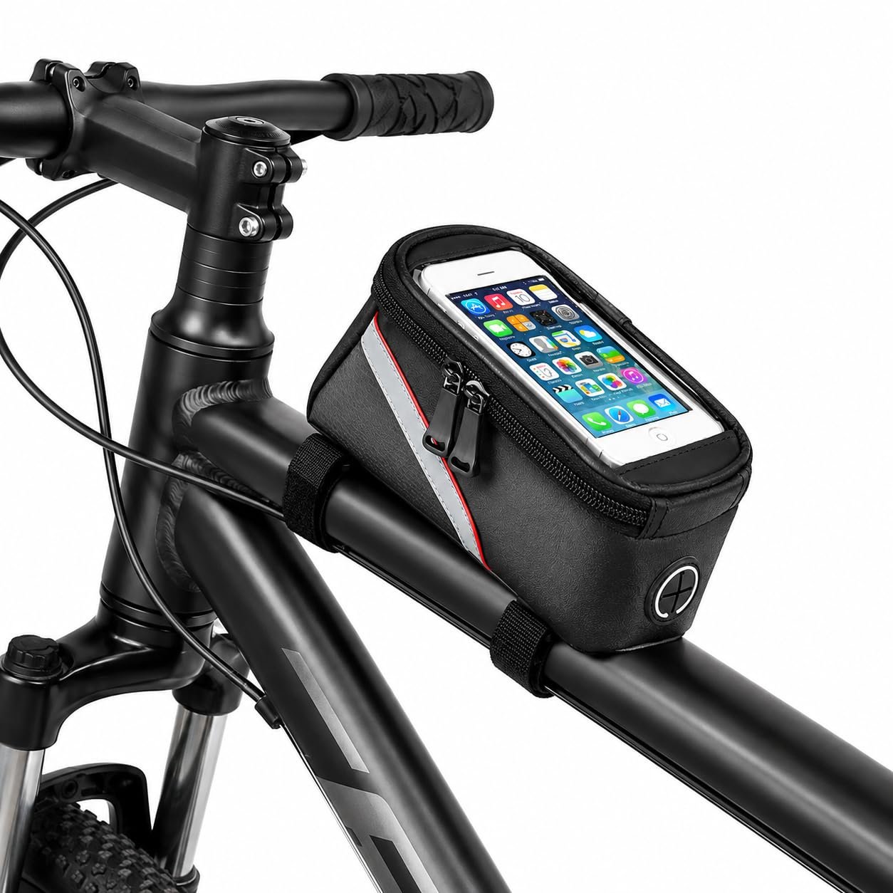 serveuttam Cycle Bag - Bicycle Mobile Phone Bag with Touch Sensitivity | Smartphone Pouch for Bike Frame Water Resistant | Trek Ride Travel Bag Waterproof Mobile Holder 7 Iinch (7" Cycle Bag)
