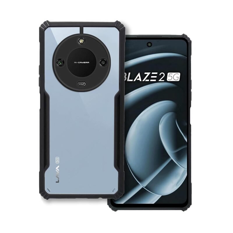 CaseLord Non-Yellowing Transparent Back Cover for Lava Blaze 2 | Shockproof Clear Hybrid Case | Anti-Yellow Slim Fit Hard PC + Soft TPU Mobile Cover with Camera Protection (30126)