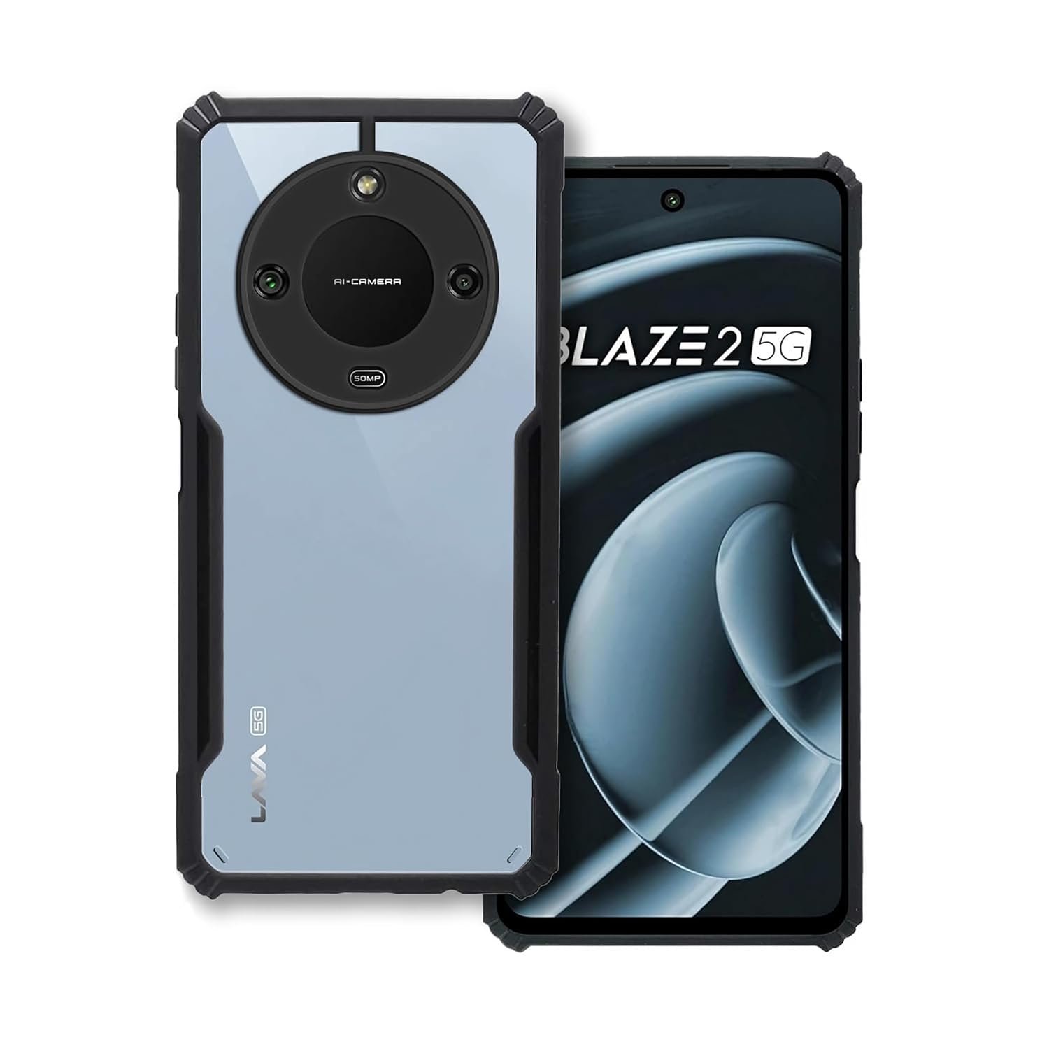 CaseLord Non-Yellowing Transparent Back Cover for Lava Blaze 2 | Shockproof Clear Hybrid Case | Anti-Yellow Slim Fit Hard PC + Soft TPU Mobile Cover with Camera Protection (30126)